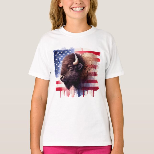 Camiseta Bison con la bandera de los Estados Unidos de Amér (Anverso)