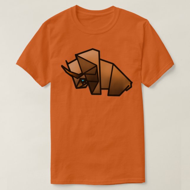 Camiseta Bison Cute Animal Origami (Diseño del anverso)
