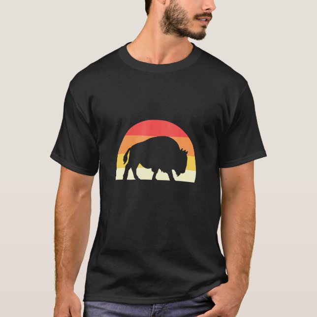 Camiseta Bison estadounidense retro vintage (Anverso)