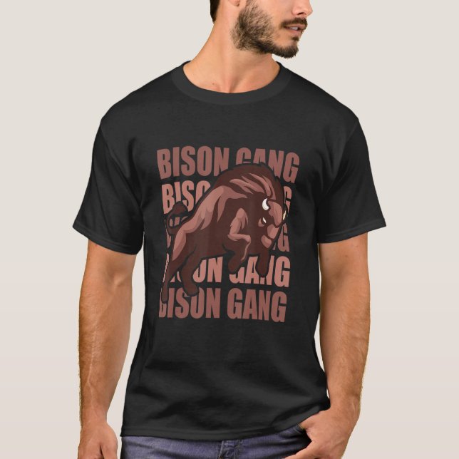 Camiseta Bison Gang Buffalo Bison Lover Retro_2 (Anverso)