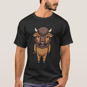 Camiseta Bison Kawaii Emoticon Bison Farmer