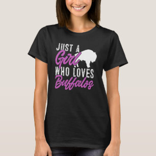 Camiseta Bison Kids Es Sólo Un Chica Que Ama Los Búfalos