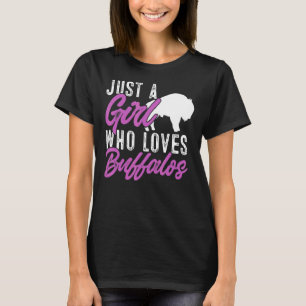 Camiseta Bison Kids Es Sólo Un Chica Que Ama Los Búfalos