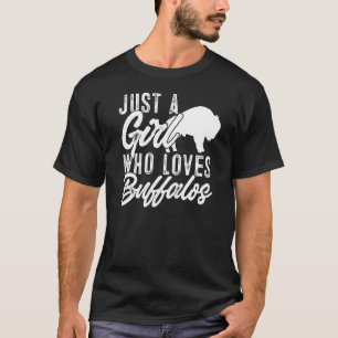 Camiseta Bison Kids Es Sólo Un Chica Que Ama Los Búfalos 1