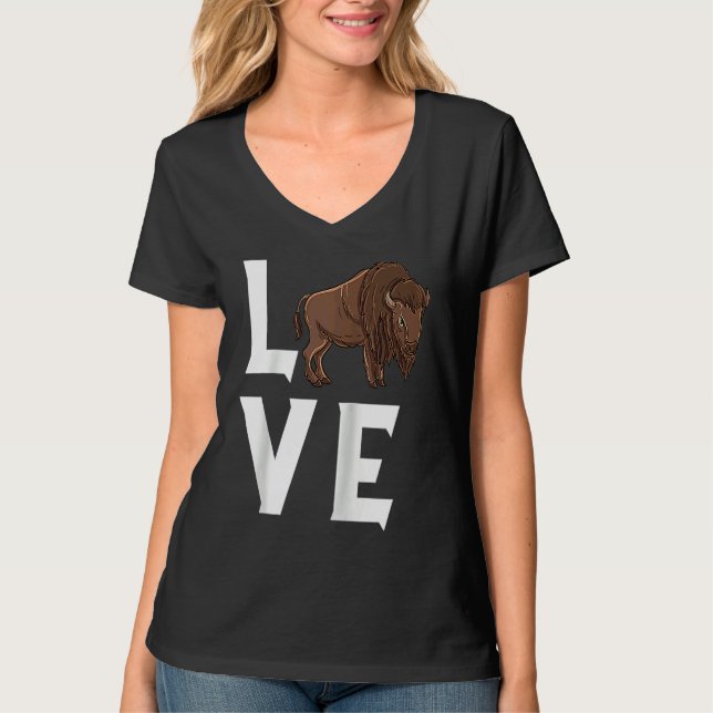 Camiseta Bison Love Cow Buffalo National Park Western Wildl (Anverso)