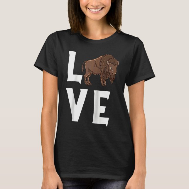 Camiseta Bison Love Cow Buffalo National Park Western Wildl (Anverso)