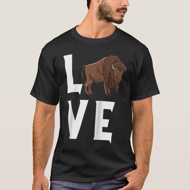 Camiseta Bison Love Cow Buffalo National Park Western Wildl (Anverso)