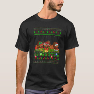 Camiseta Bison Lover Xmas Iluminando Santa Ugly Bison Chris