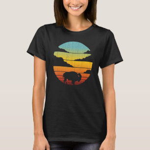Camiseta Bison Retro Vintage 60's 70s Sunset Buffalo Mammal