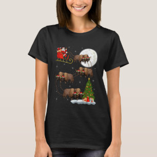 Camiseta Bison Santa Trineo Volador Divertido Mágico Navida