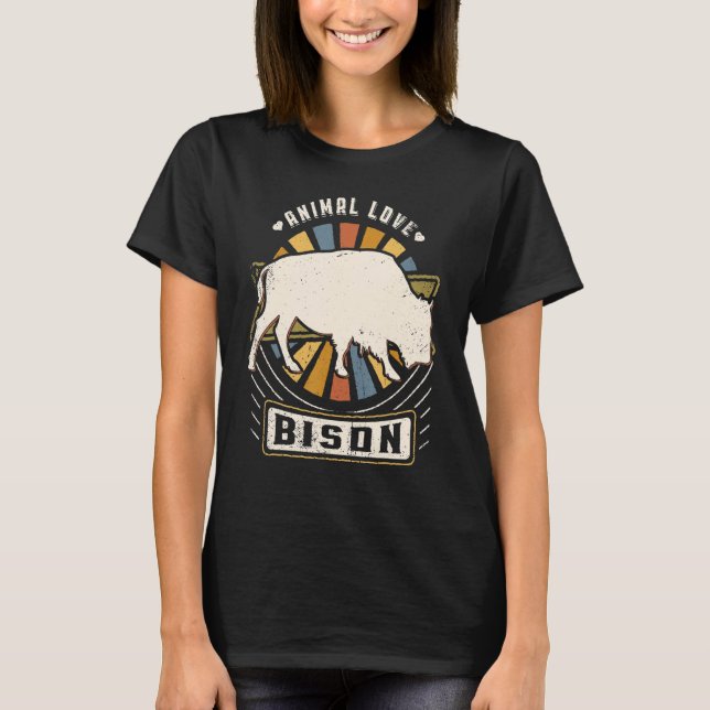 Camiseta Bison Vintage Classic Retro Animal (Anverso)