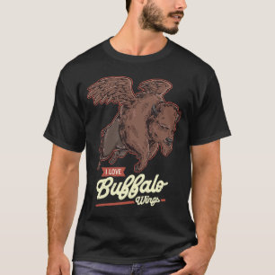 Camiseta Bison Volador Me Encanta Alas Búfalas Alas Calient