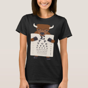 Camiseta Bisonias de vena Bebé Bison Eye Chart Óptico artís