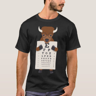 Camiseta Bisonias de vena Bebé Bison Eye Chart Óptico artís