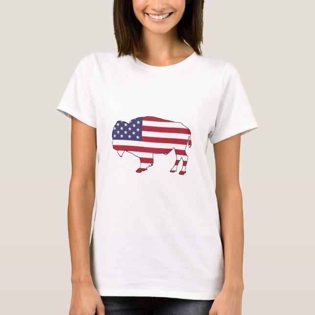 Camiseta Bisonte - bandera americana (Anverso)
