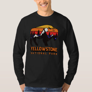 Camiseta Bisonte Retro Parque Nacional Yellowstone Bufanda 