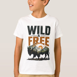 Camiseta Bisonte Salvaje y Libre Montaña Wilderness Outdoor