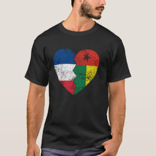 Camiseta Bissau Banderas Francesas Corazón Francia Guinea-
