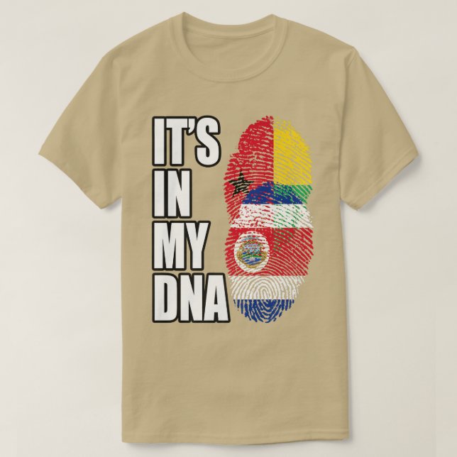 Camiseta Bissau Guineano Y Costa Rica Bandera Mi DNA Herita (Diseño del anverso)
