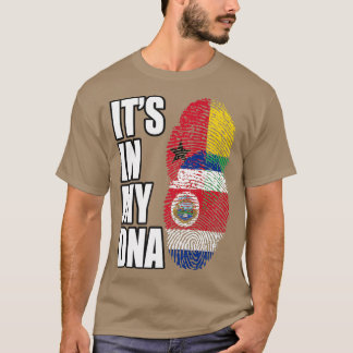 Camiseta Bissau Guineano Y Costa Rica Bandera Mi DNA Herita