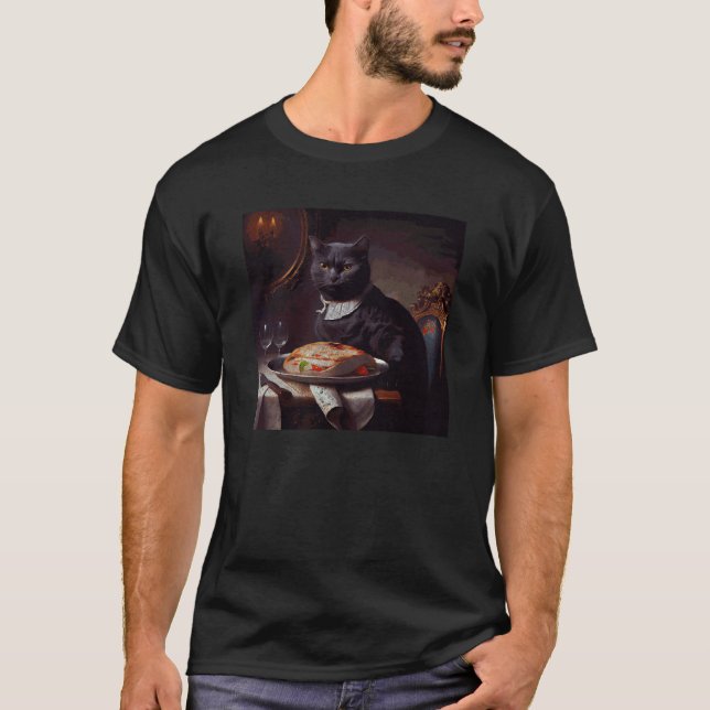 Camiseta Bistec de Ataque de Gato Negro (Anverso)