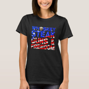 Camiseta Bistec Whisky Armas Y Libertad Retro Bandera De EE