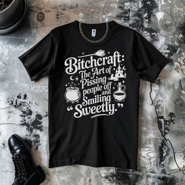 Camiseta Bitchcraft Halloween White sobre negro (Subido por el creador)