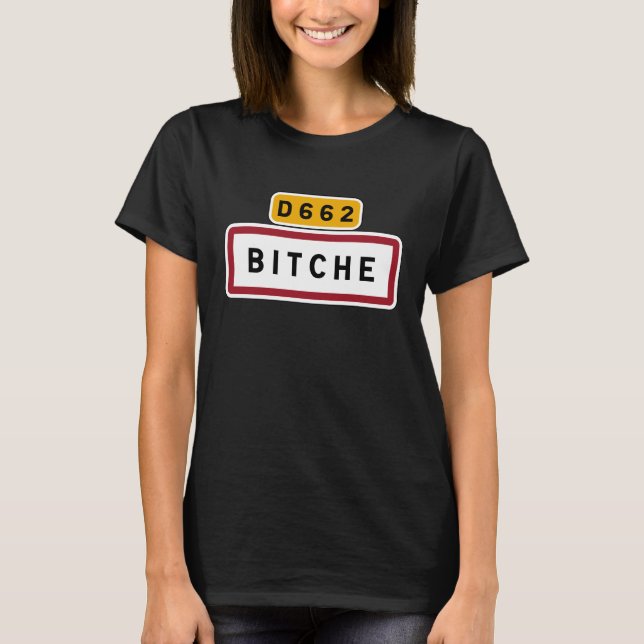 Camiseta Bitche, señal de tráfico, Francia (Anverso)