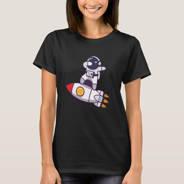 Camiseta Bitcoin A Crypto Freak Astronauta De La Luna (Anverso)