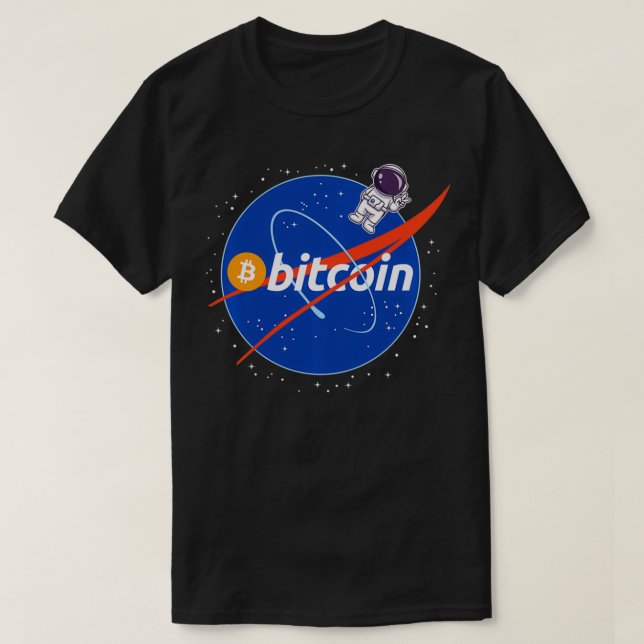 Camiseta Bitcoin a la criptografía de un astronauta lunar (Diseño del anverso)