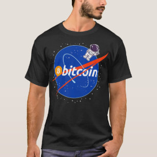 Camiseta Bitcoin a la criptografía de un astronauta lunar
