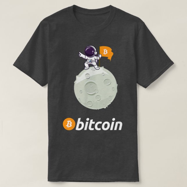 Camiseta Bitcoin a la divisa criptográfica del astronauta l (Diseño del anverso)