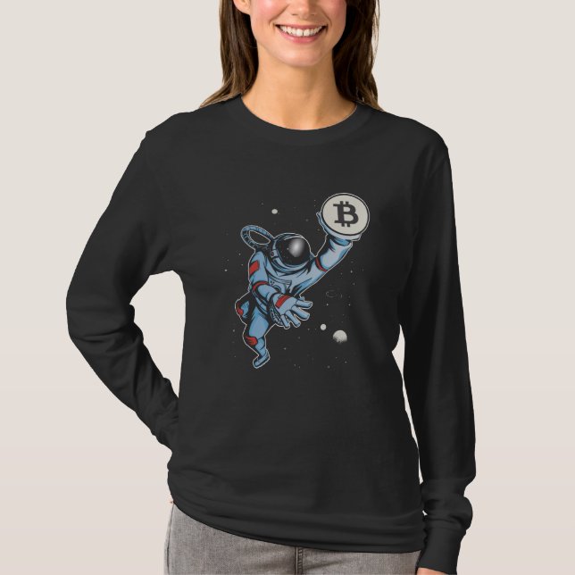 Camiseta Bitcoin a la luna Astronauta (Anverso)