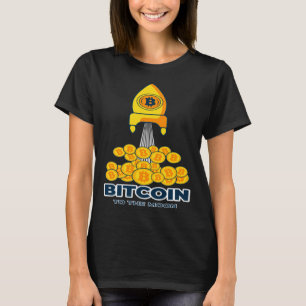Camiseta Bitcoin a la moneda y la criptomoneda de Bitcoin