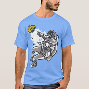 Camiseta Bitcoin al hombre espacial astronauta de la luna