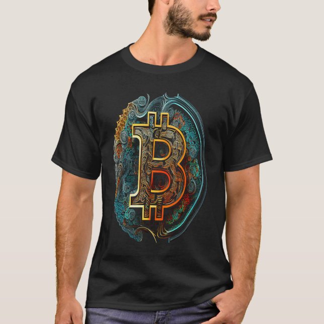 Camiseta Bitcoin Art Graphic  Cute BTC Crypto Hodl Blockcha (Anverso)