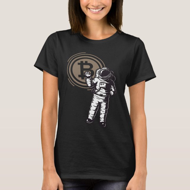 Camiseta Bitcoin Astronaut  Cryptocurrency   BTC Crypto (Anverso)