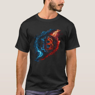 Camiseta Bitcoin Blue Flames Btc Moneda Cripto Vintage Cryp