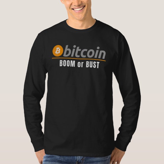 Camiseta Bitcoin Boom O Bust Hosts Crypto Bitcoin Blockcha (Anverso)