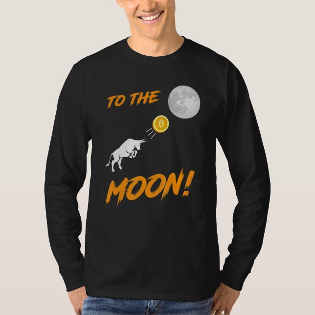 Camiseta Bitcoin Btc A Moon Bull Cryptocurrency Hodl (Anverso)