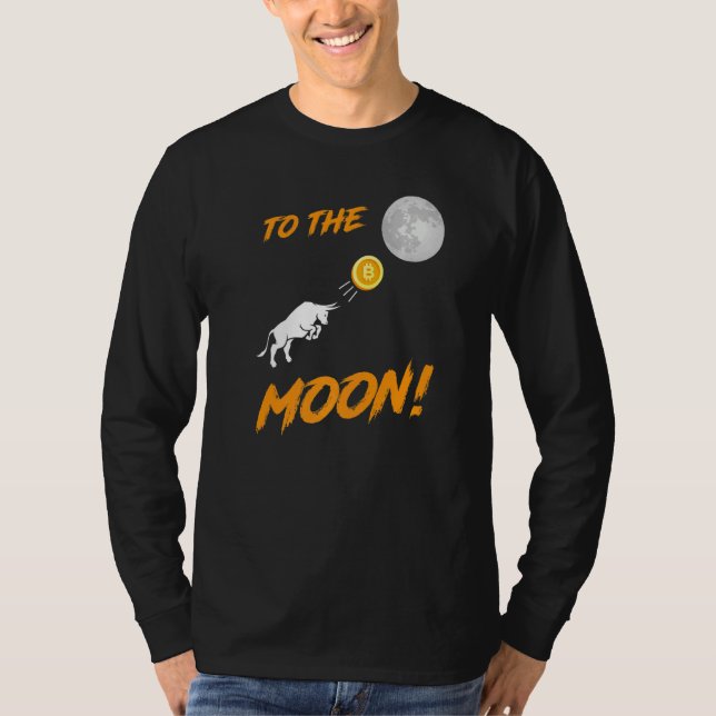 Camiseta Bitcoin Btc A Moon Bull Cryptocurrency Hodl (Anverso)