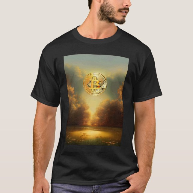Camiseta Bitcoin BTC Natural Landcreate Sun Light Pacífica (Anverso)