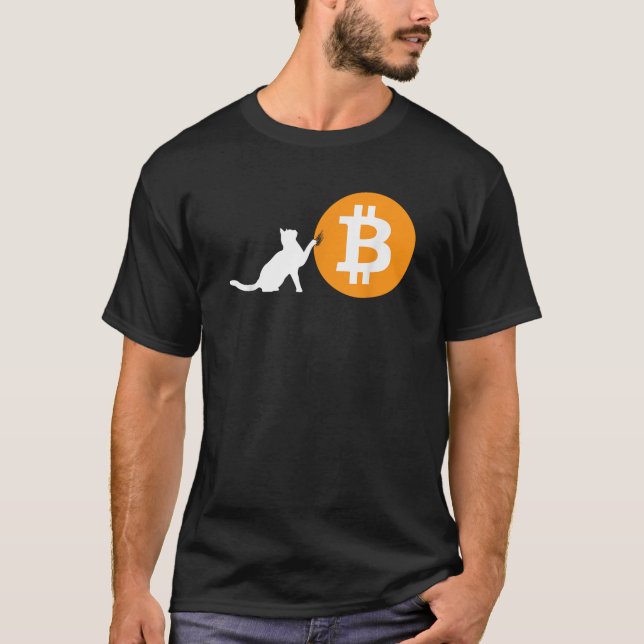 Camiseta Bitcoin Cat Blockchain Cryptocurrency Digital Coin (Anverso)
