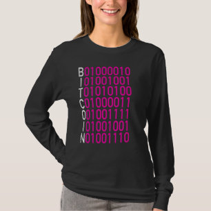 Camiseta Bitcoin Código binario Cripta Dinero de Financiaci