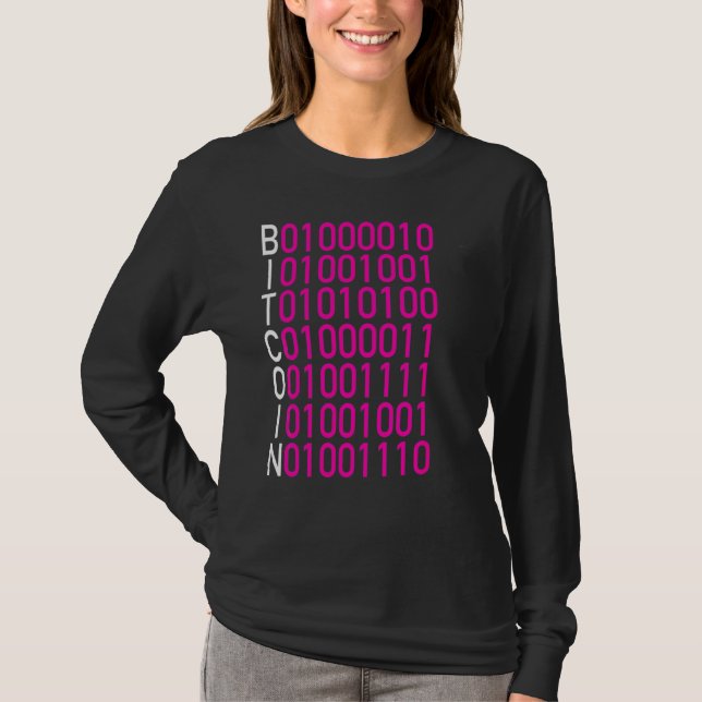 Camiseta Bitcoin Código binario Cripta Dinero de Financiaci (Anverso)