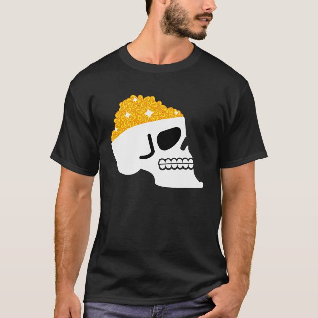 Camiseta Bitcoin Crypto Coins Brava Skeleton Hallowee (Anverso)