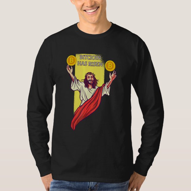 Camiseta Bitcoin Crypto Ha Subido   Criptomoneda Jesús (Anverso)