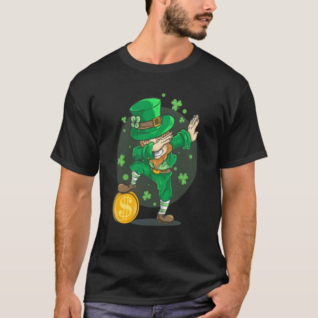 CAMISETA BITCOIN DABBING LEPRECHAUN BITCOIN ST PATRICK'S DA (Anverso)