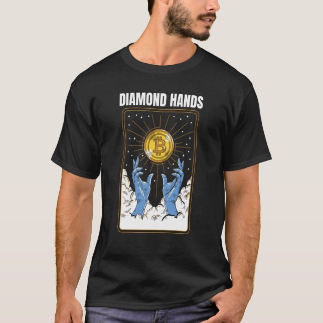 Camiseta Bitcoin Diamond Hand Meme Crypto Hodl WSB (Anverso)
