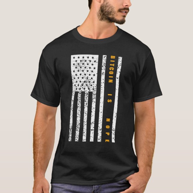 Camiseta Bitcoin es esperanza patriotismo bandera patriótic (Anverso)